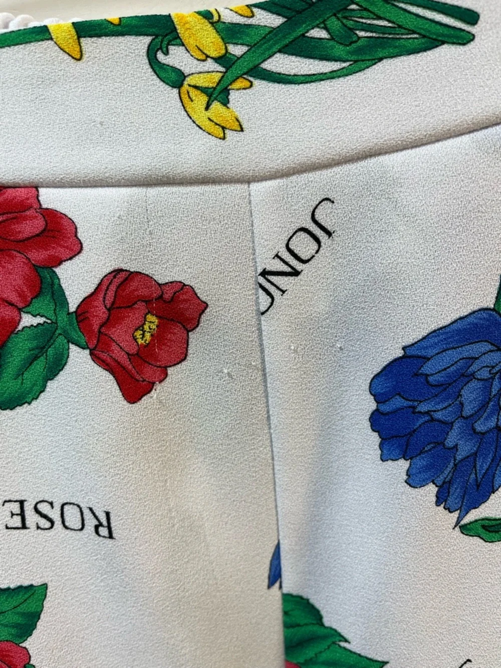 COLLECTIONS INTERNATIONALE Floral Culotte Skirt White Multicolor Vintage Size 14 - Picture 11 of 12